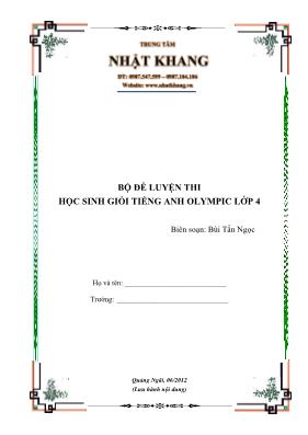 Bộ đề luyện thi học sinh giỏi Olympic Tiếng anh lớp 4 - Bùi Tấn Ngọc